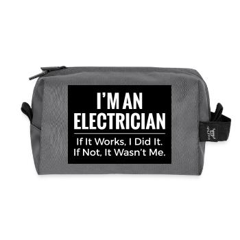 Elektriker-T-Shirt – Witz über Funny Trade Arbeitskleidung - Recycelte Kulturtasche - Anthrazit - Vorne