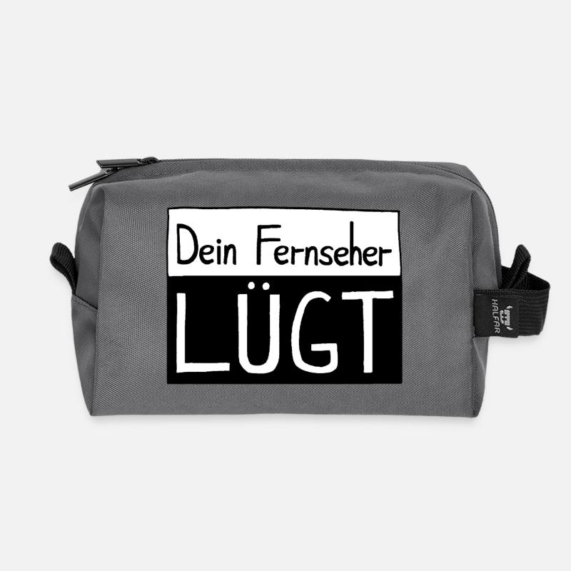 Dein Fernseher LÜGT - Recycelte Kulturtasche - Anthrazit