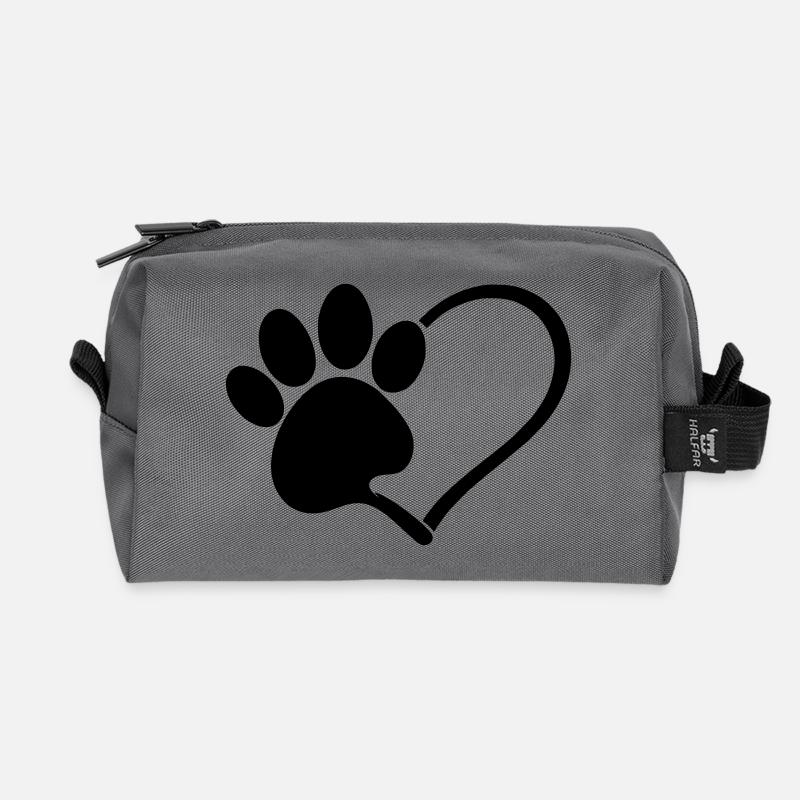 Dogs Love - Recycled Toiletry Zip Bag - anthracite