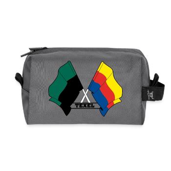 Texel Noord-Holland Pride – Kreuzende Fahnen - Recycelte Kulturtasche - Anthrazit - Vorne