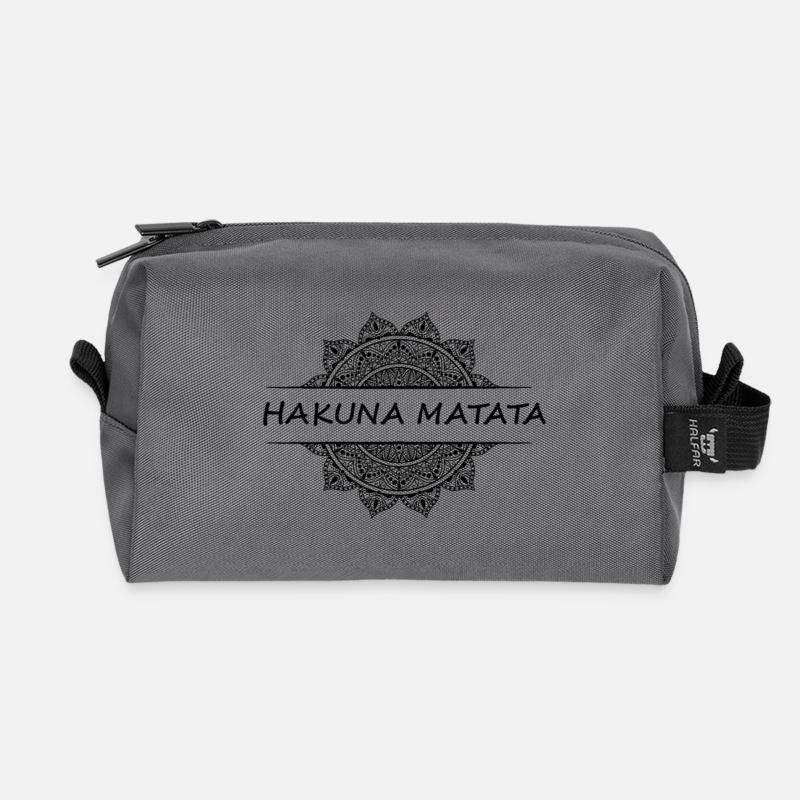 Hakuna Ma´ schwarz - Recycelte Kulturtasche - Anthrazit