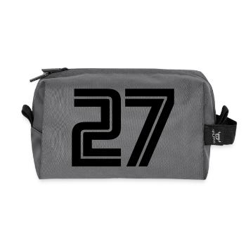 27 - Recycled Toiletry Zip Bag - anthracite - Front