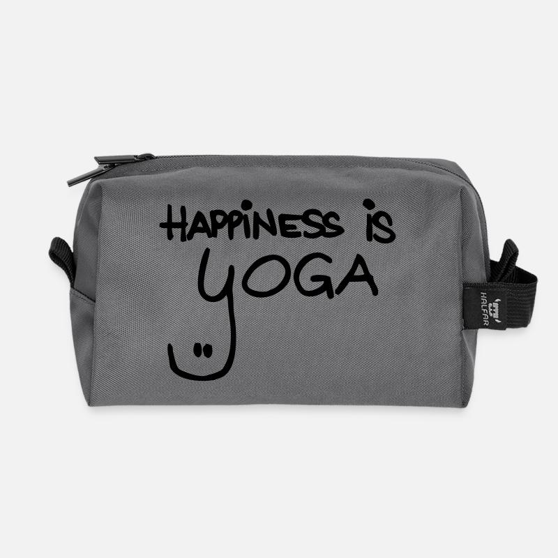 happiness is yoga - Recycelte Kulturtasche - Anthrazit