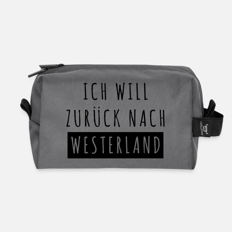 Ich will zurück nach Westerland - Recycelte Kulturtasche - Anthrazit