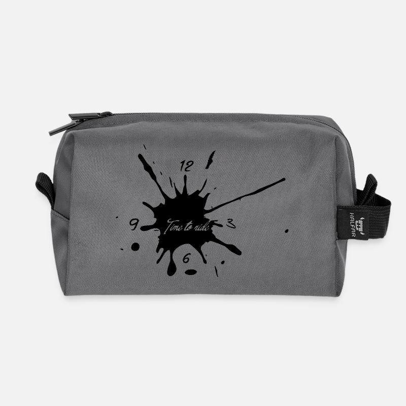 Time to ride - Recycelte Kulturtasche - Anthrazit