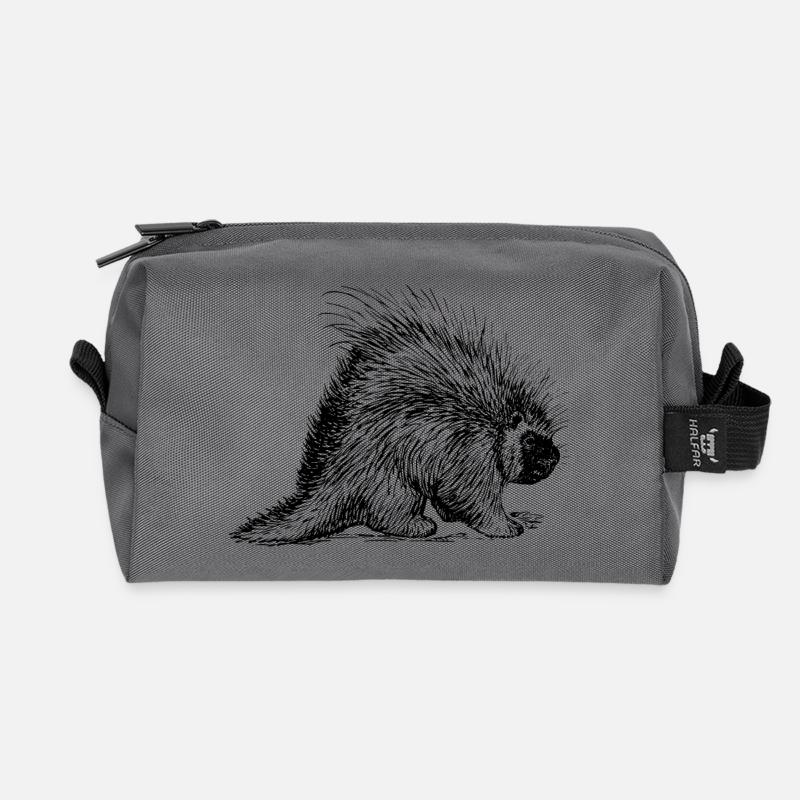 Stachelschwein - Recycelte Kulturtasche - Anthrazit