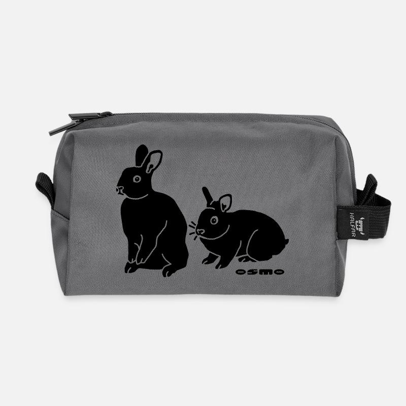 kaninchen - Recycelte Kulturtasche - Anthrazit
