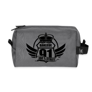COMMUTER 91 - Recycled Toiletry Zip Bag - anthracite - Front