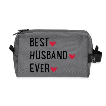 Husband - Recycled Toiletry Zip Bag - anthracite - Front