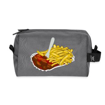 Currywurst mit Pommes - Recycelte Kulturtasche - Anthrazit - Vorne