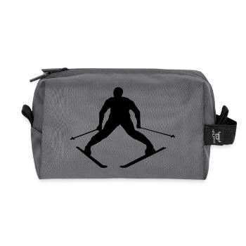 Skifahrer - Recycelte Kulturtasche - Anthrazit - Vorne