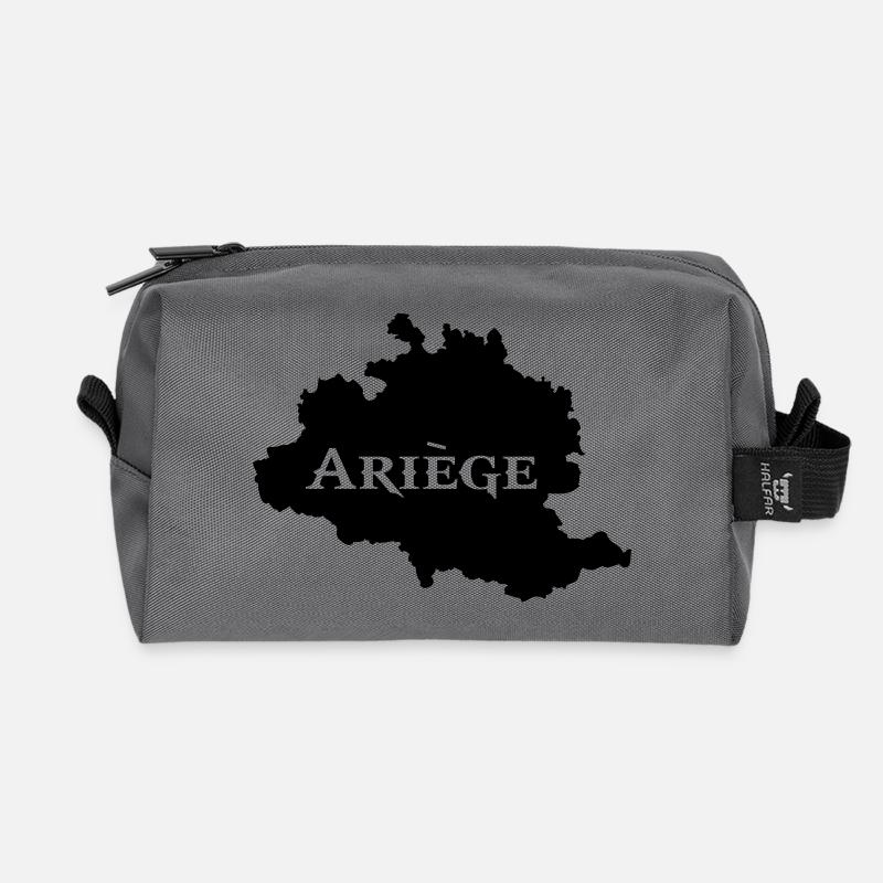Ariège carte Ariégeoise - Trousse de toilette en tissu recyclé - anthracite