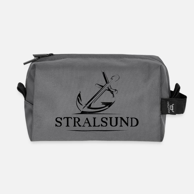 stralsund anker symbol anchor illustration logo - Recycelte Kulturtasche - Anthrazit