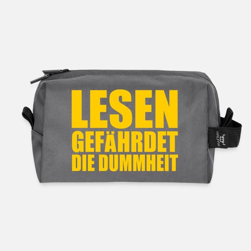 lesen gefährdet die dummheit - Recycelte Kulturtasche - Anthrazit