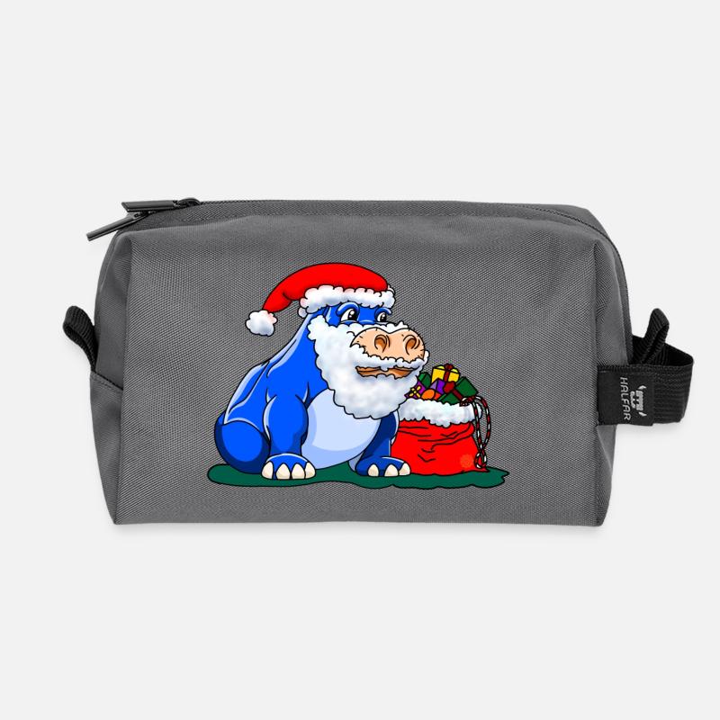 Weihnachtsmann Nilpferd - Recycelte Kulturtasche - Anthrazit