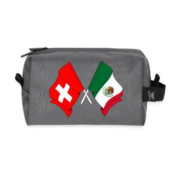 Flagge der Schweiz und Flagge Mexiko - Recycelte Kulturtasche - Anthrazit - Vorne