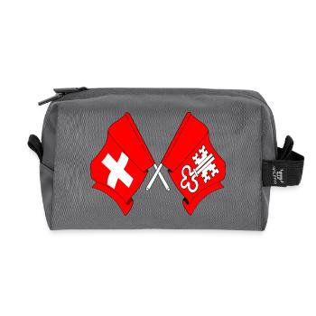 Flagge Schweiz und Flagge Nidwalden - Recycelte Kulturtasche - Anthrazit - Vorne