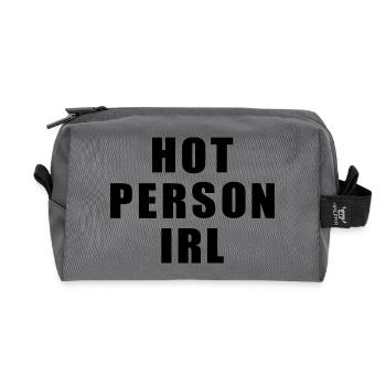 Hot person irl - Recycelte Kulturtasche - Anthrazit - Vorne
