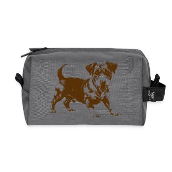 Jack Russell terrier chien de race - Trousse de toilette en tissu recyclé - anthracite - Devant