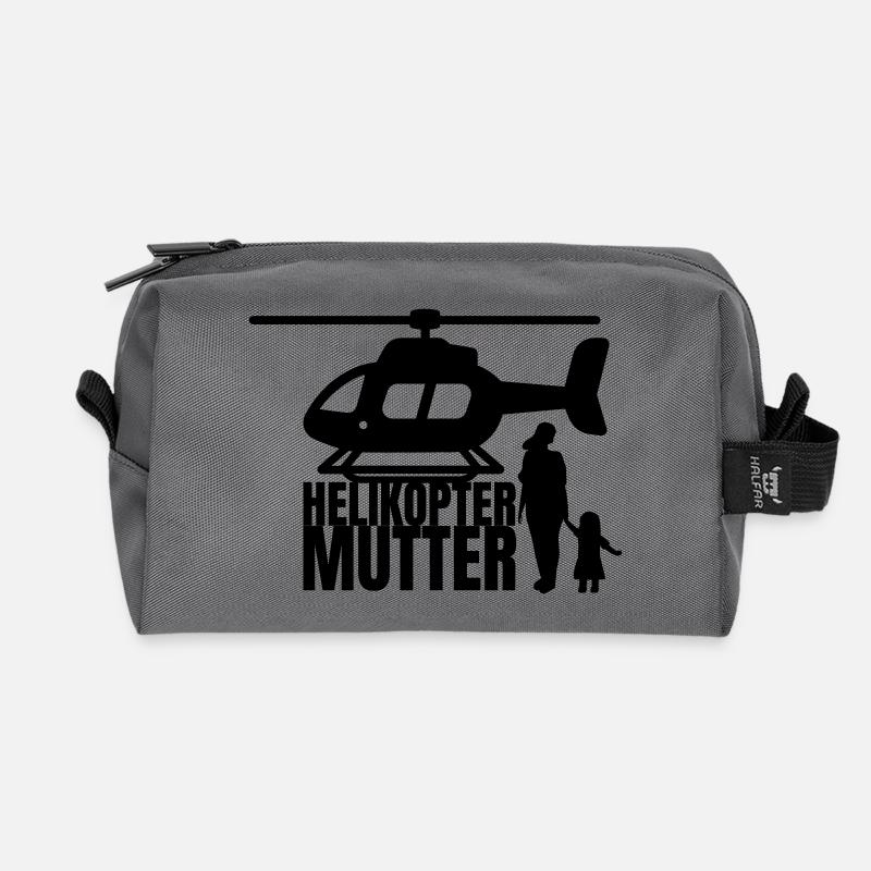 Helikopter Mutter Spruch Humor - Recycelte Kulturtasche - Anthrazit
