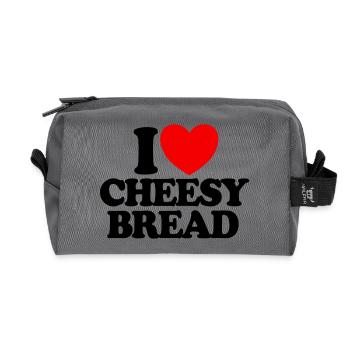 I love cheese bread. My favorite food: cheese bread. - Recycled Toiletry Zip Bag - anthracite - Front