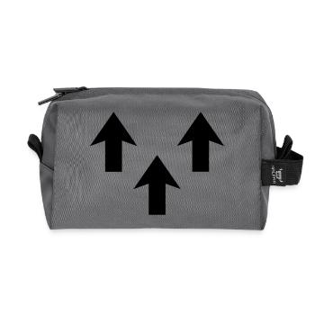 Arrows - Recycled Toiletry Zip Bag - anthracite - Front