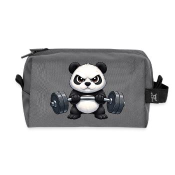 Entraînement de bodybuilder Cool Panda Dumbbell Fitness - Trousse de toilette en tissu recyclé - anthracite - Devant