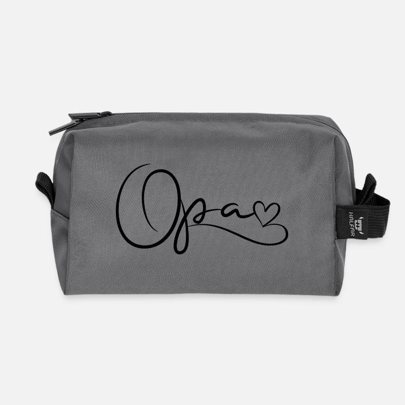 Opa Schrift mit Herz - Recycelte Kulturtasche - Anthrazit