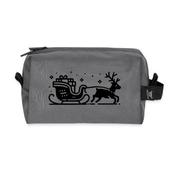Reindeer Sleigh - Recycled Toiletry Zip Bag - anthracite - Front