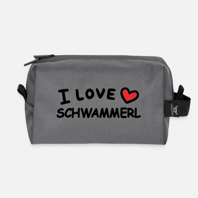 I Love Schwammerl - Recycelte Kulturtasche - Anthrazit