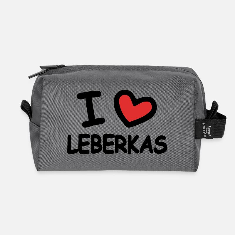 I Love Leberkas - Recycelte Kulturtasche - Anthrazit