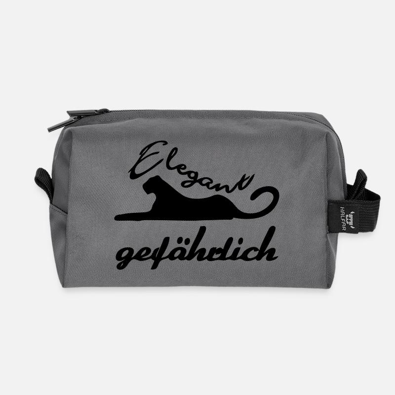 Elegant gefährlich Katze wild lustig Geschenk - Recycelte Kulturtasche - Anthrazit