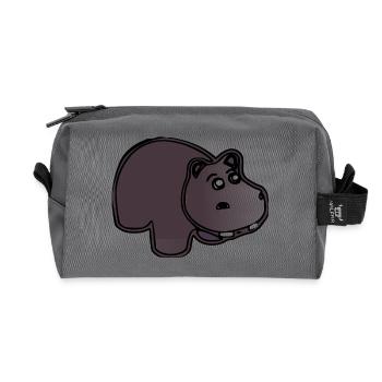 hippo nilpferd hippopotamus hippobath baby2 - Recycelte Kulturtasche - Anthrazit - Vorne