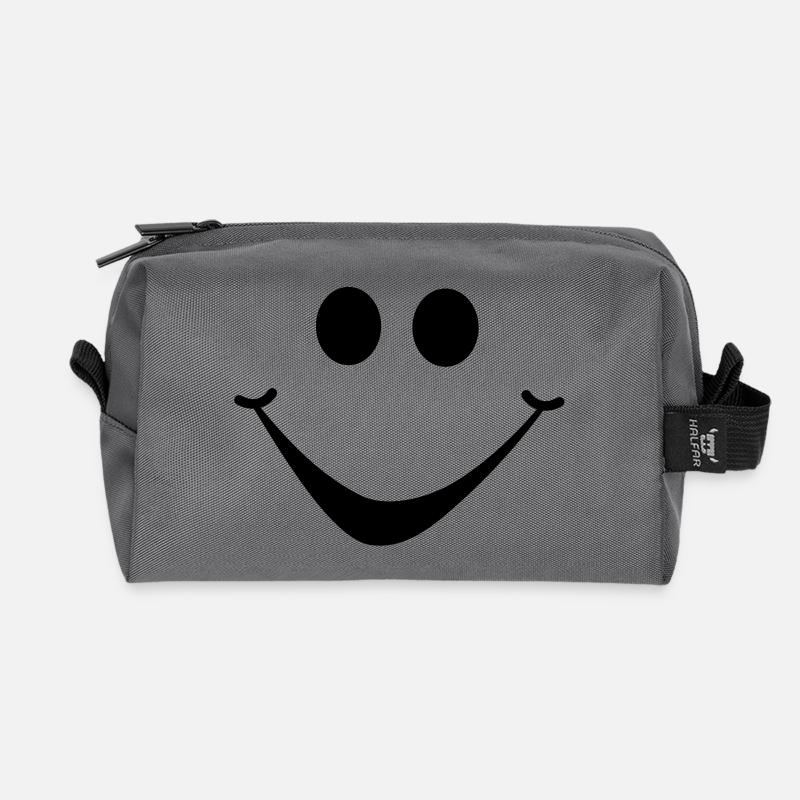 smiley1 - Recycelte Kulturtasche - Anthrazit