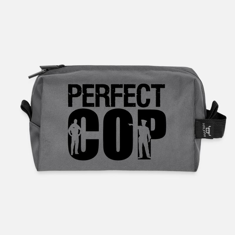 Perfect Cop Polizei Polizist Beruf Spruch Geschenk - Recycelte Kulturtasche - Anthrazit