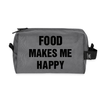 Food makes me happy - Trousse de toilette en tissu recyclé - anthracite - Devant