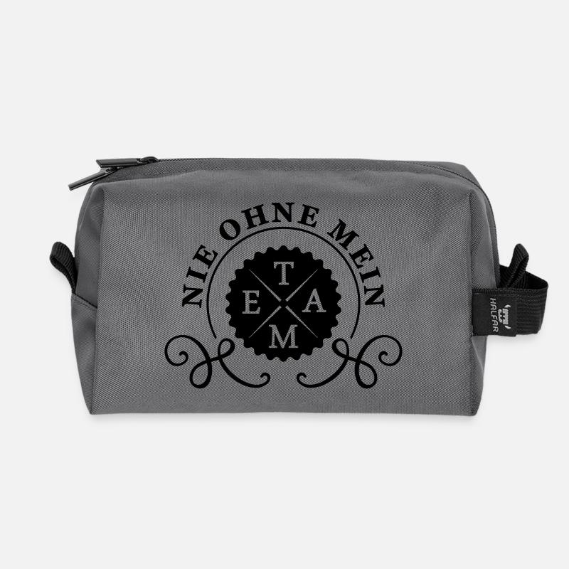 nie ohne mein team - Recycelte Kulturtasche - Anthrazit