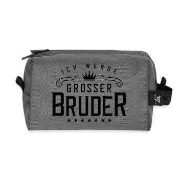 ich werde grosser bruder - Recycelte Kulturtasche - Anthrazit - Vorne