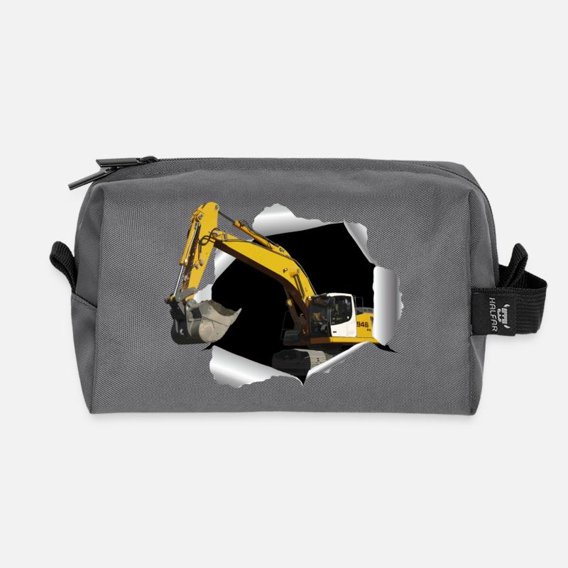 Bagger buddelt sich durchs T-Shirt - Recycelte Kulturtasche - Anthrazit
