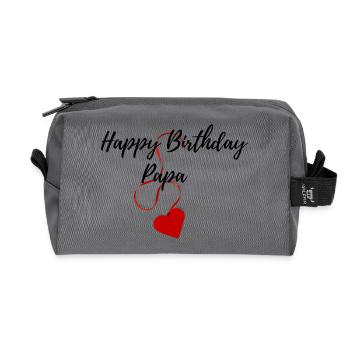 Happy Birthday Papa Favorite Person Birthday - Recycled Toiletry Zip Bag - anthracite - Front