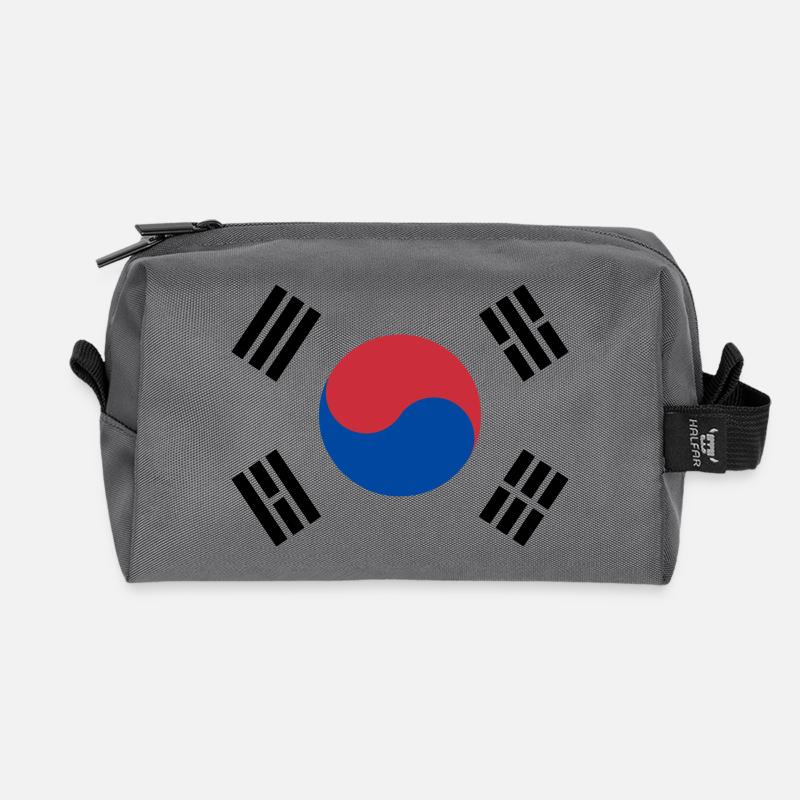 Drapeau Corée du sud / South Korean flag - Trousse de toilette en tissu recyclé - anthracite