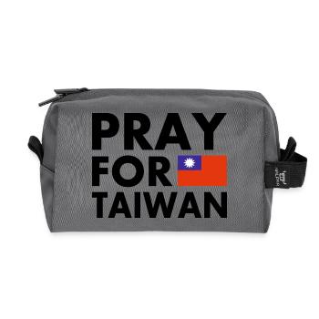 Pray for taiwan - Recycelte Kulturtasche - Anthrazit - Vorne
