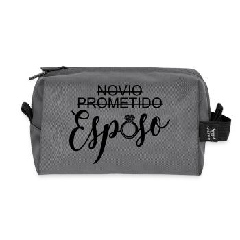 Novio Prometido Esposo Husband Groom Wedding Gift - Recycled Toiletry Zip Bag - anthracite - Front