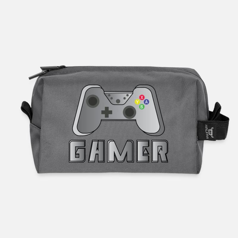 Gamer - Recycled Toiletry Zip Bag - anthracite