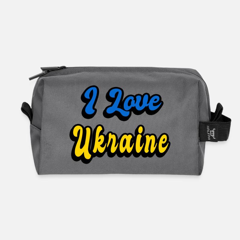 Ich liebe Ukraine - Recycelte Kulturtasche - Anthrazit