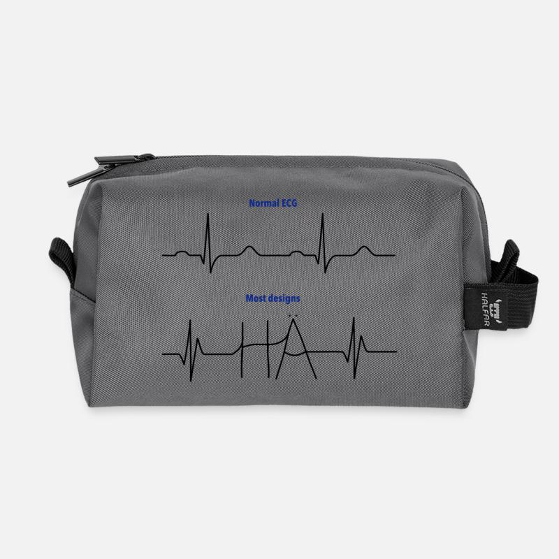 Electrocardiogram (ECG) - Normal versus Hä? - Recycled Toiletry Zip Bag - anthracite