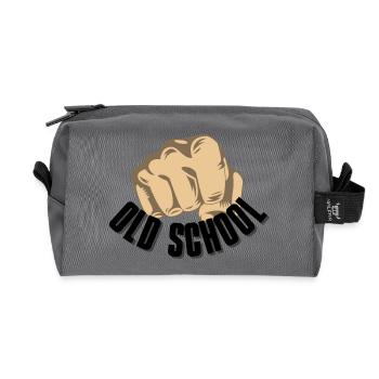 Oldschool - Recycled Toiletry Zip Bag - anthracite - Front