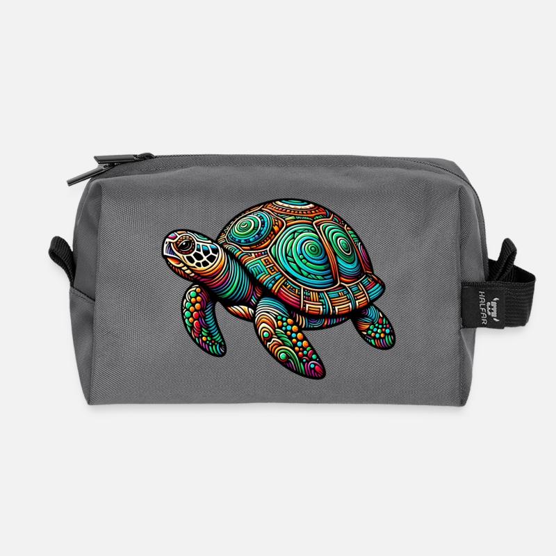 Schildkröte - Recycelte Kulturtasche - Anthrazit