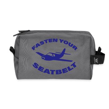 FASTEN YOUR SEATBELT - Recycelte Kulturtasche - Anthrazit - Vorne