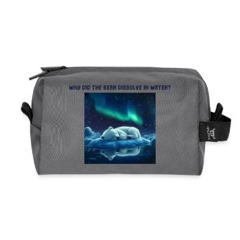 Cute Chemist Chemist Wordplay Polar Bear - Recycled Toiletry Zip Bag - anthracite - Front